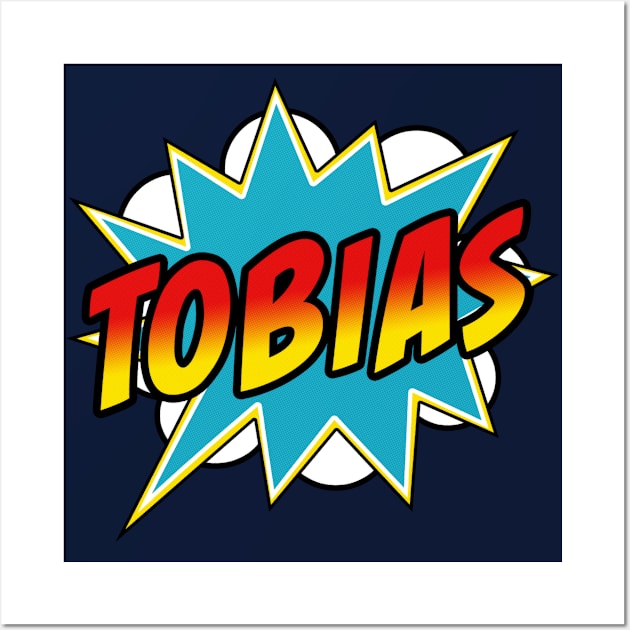 Boys Tobias Name Superhero Comic Book Wall Art by Rixta Tees